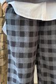 Nora Brushed Cotton Gingham Kick Pant Black
